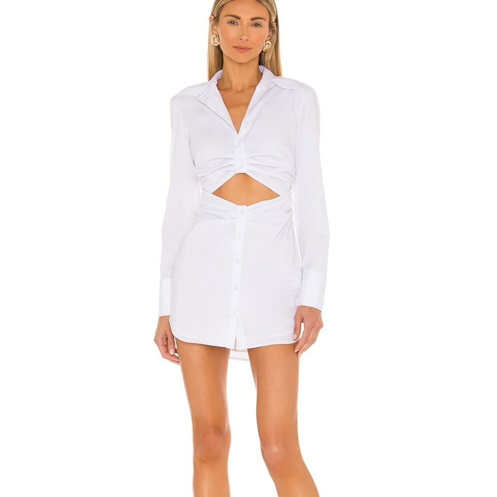 L' Academie White shirt dress